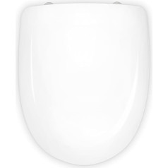 Odeon Jacob Delafon Compatible Toilet Lid Easy Installation and Cleaning Stainless Steel Hinge High-Quality Materials Scratch and Chemical Resistant White 43 x 36 x 4.5 cm