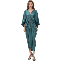 BABEYOND Women's Dressing Gown Long 20s Dress Party Dresses Women's Batwing Sleeves, Green