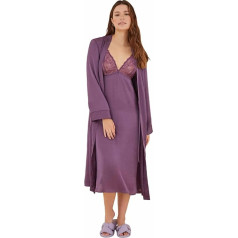 Women'secret Ladies Long Satin Purple Dressing Gown