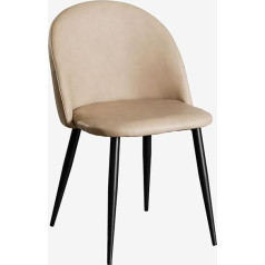 Sklum Kana Dining Chair with Faux Leather Cover Black