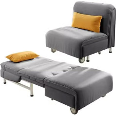Sohodoo Folding Sofa Bed, Lazy Sofa, Padded Guest Chaise Lounge, Video Gaming Sofa Bed for Bedroom, Living Room, Home Furniture (Color : Gray, Size : 1.2m)