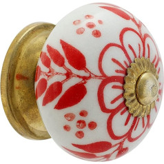 Dresser Knobs - Landscape Handmade Ceramic Drawer Handle Kitchen Cabinets Cupboard Wardrobe Pulls Farmhouse Boho Furniture Hardware - Red Bale - Pack of 4