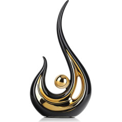 LCCCK Black and Gold Home Decor Accents, Modern Abstract Art, Ceramic Decor Statue and Sculptures, for Table Decorations, Dining Room, Living Room, Office, Centrepiece, Black Decoration