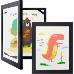 Dmyifan Pack of 2 Picture Frames A4 Children's Drawings, Art Photo Frame, Fillable Folding Frame, Storage Display Artwork, for School, Home or Office