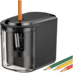 Link Dream Electric Sharpener Stronger Spiral Blade Automatic Pencil Sharpener Automatic Stop for 6-8mm No. 2/Colored Pencils Battery, USB Powered, in Classroom, Office, Home, Black, PS-05
