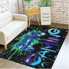 DYOUen Gamer Non-Slip Doormat, Bedroom, 3D Controller, Teenagers, Graffiti, Game Console, Large Decoration Rugs, Children's Living Room, Game, Crawling Mat (120 x 160 cm)