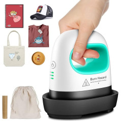 Mefine Mini Heat Press Heat Press Machine DIY Hot Press with 3 Heat Settings Portable Heat Press Machine Printing Machine for T-Shirts, Hats, Shoes Bags (Green & White)