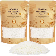 YMing Natural Beeswax, White Beeswax, Suitable for Candle Making, Excellent for Natural Cosmetics, Natural Beeswax for Ointments, Cosmetics, Soaps and Leather/Wood Care [1200 g]