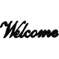 CVHOMEDECO. Matt Black Wooden Words Sign Free Standing Welcome Desk/Table/Shelf/Home Wall/Office Decoration Art, 14-1/2