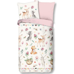 Aminata Kids Children's Cotton Bed Linen, with a Zip, 135 cm x 200 cm