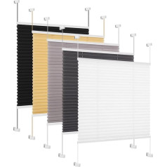 Eurohome Pleated Blind with ‘Klemmfix’ Clamps (No Drilling Necessary), for Windows