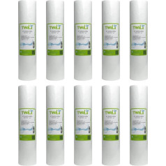 10 x TWaLa Sediment Pre-Filter Coarse Filter 10 Inch Water Filter 1 µm for Reverse Osmosis, Domestic Water Systems, Well Water for Removing Rust Load, Turbidity and Floating Particles Polypropylene