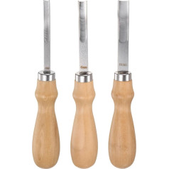 sourcing map Leather Edge Peeler 4mm 6mm 8mm Wide Mouth Stainless Steel Ladder Leather Tool Leather Edge Peeler with Wooden Handle for Leather Edge Cutter Cutting Thinning Craft