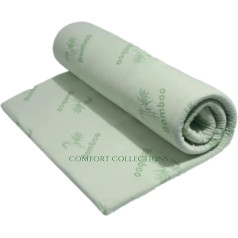 Memory Foam Mattress Topper Removable Cover Hypoallergenic Antibacterial 135 x 190 cm + 2 cm