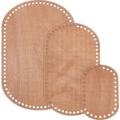PH PandaHall Oval Wooden Basket Base 3 Sizes Coffee Blank Crochet Basket Base Crochet Bag Base Crochet Floor Accessories for DIY Basket Knitting for Knitters Crocheters and Beginners