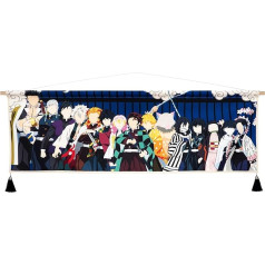 CosplayStudio Demon Slayer Scroll Picture Kimetsu no Yaiba Kakemono Tanjiro and Columns Wall Picture Anime Decoration 120 x 40 cm
