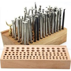 98 Holes Leather Craft Tool Holder Painting Tool for Leather Crafts Deluxe Wooden Stand Punch Tool Stand Wooden Storage Box Organiser