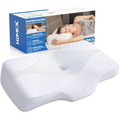 HOMCA Orthopaedic Pillow, Neck Pillow, Ergonomic Pillow, Height Adjustable Memory Foam Pillow, Orthopaedic Neck Support Pillow, Ergonomic Neck Pillow for the Cervical Spine