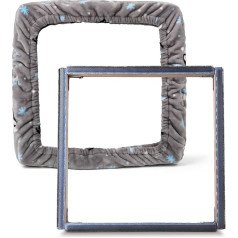 JTVTW Gripper Frame Gripper Strip Frames Punch Needle Hooking Frame Embroidery Frame with Lid 40 x 40 cm (Grey)
