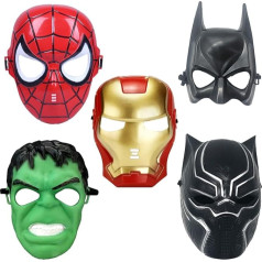 FAMILIO Pack of 5 Superhero Masks Superhero Party Masks Children Cosplay Felt Cosplay Party Masks Children's Party Masks for Masquerade Dress Up Party Supplies Superhero Theme