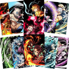 NebulaNova Demon Slayer Canvas Poster Set, Anime Wall Art Print, 13 Pieces Aesthetic Picture, Anime Poster Art Posters for Dorm Decoration, Unframed, 20 x 30 cm