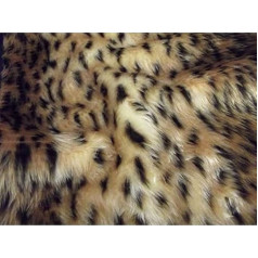 Animal Fun Faux Fur Fabric Material - Cheetah - Beige, 1 m - 150 cm x 100 cm