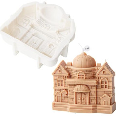 JS MOLD Silicone Candle Mould, Castle Silicone Mould, Soap Mould, 3D Castle Silicone Epoxy Moulds, Castle Fondant Cake Castle Home Decoration