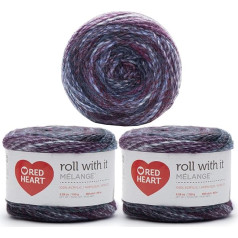 Red Heart Roll with It Melange Autograph Yarn 3 Pack 150g Acrylic 4 Medium (Worsted) 389 Yards - Knitting/Crochet