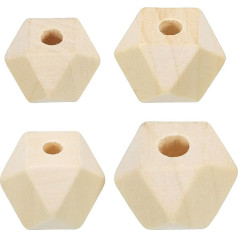 PATIKIL Natural Wooden Beads Pack of 100 Unfinished Wooden Beads Geometric Hexagon Loose Beads Spacer Beads for Crafts Jewellery Making Home Decor Brown