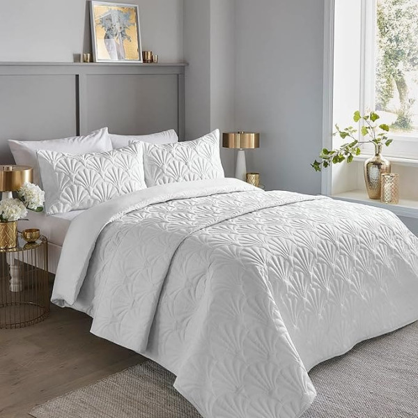Serene - Cavali Pinsonic Duvet Cover Set for Single Bed, White