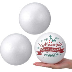 NUOBESTY 3 x 15cm White Foam Balls for Crafts, Styrofoam Ball, Styrofoam Ball for Crafts and School Projects