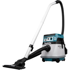 Makita DVC157LZX3 Cordless Vacuum Cleaner 15L 2 x 18 V Dry (without Battery, without Charger) Includes AWS Wireless Adapter WUT01, Petrol / White