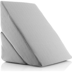 InnovaGoods - Ergonomic Triangular Multi-Position Pillow, Memory Foam for Relaxation and Better Sleep, Removable and Washable Cover, Grey, Medium, Memory Foam
