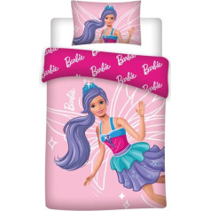 Barbie Déco Girls Cotton Reversible Pink Duvet Cover 100 x 135 cm Pillowcase 40 x 60 cm