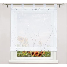 Delien Roman Blind Voile 1 Piece Curtains with Wave Pattern 