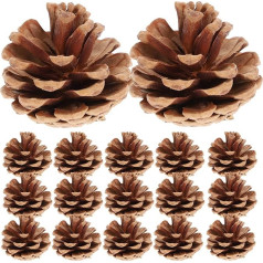 ROSENICE 48 Pcs Natural Dried Pine Cones Hanging Decoration (Brown)