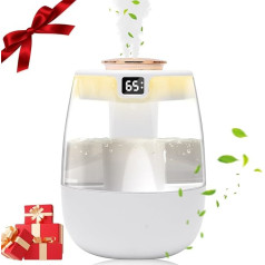 Gohytal Aroma Diffuser Essential Oils 280 ml, Ultrasonic Humidifier with Aroma Diffuser 360° Steam Nozzles Super Quiet Double Nozzle Essential for Bedroom Yoga Children's Room Plants Office