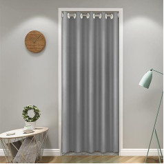 SK Studio Opaque Thermal Curtains with Eyelets Door Curtain Cold Protection & Heat Insulating for Bedroom Door Cabinet Curtain Grey 150 x 200 cm