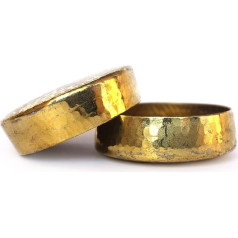 DeKulture Handmade Pure Brass Tea Lights Ideal for Home Decor, Votive Candle Holder, Ideal for New Year, Valentine's Day, Easter, Diwali Gift for Girls and Women, Pack of 2, Gold