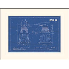 DOCTOR WHO Dalek Blueprint 30x40 cm Mounted & Framed