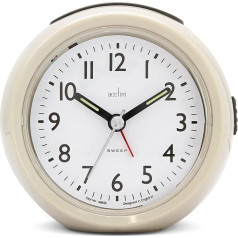 Acctim Grace Alarm Clock for Bedroom Non Ticking Analog Earl Grey