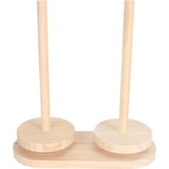 Wooden Ball Bearings as Wool Holder, Rotating Portable Wool Double Spool Stand with Large Capacity, Spindal Storage for Yarn Strands, Wool, Jeanie Chrochet Dispenser Tool