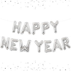 KatchOn, Silver Balloons Happy New Year 16 Inch New Year Balloons 2025 NYE Balloons New Year Party Supplies 2025 Happy New Year Decorations 2025 New Year Decorations 2025 Silver