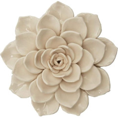 SEINHIJO Wall Decoration Ceramic Flowers Sculpture Gift Modern Decor Arts Wall Art Statue Living Room Ornament White 17 cm