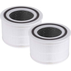 WuYan Core 300 Replacement Filter Compatible with LEVOIT Core 300 and Core 300S, Air Purifier Filter, Core 300-RF, 2 Pack, White