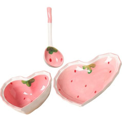 UPKOCH 1 Set Pink Tableware Cute Spoons Dessert Food Restaurant Cream Household Salad for Shaped Plate Porcelain Jewelry Snacks Pasta Snack of Home