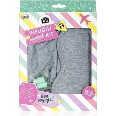 NPW Travel Pillow & Eye Mask Set - Grey Inflight Comfort Kit