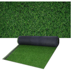 Nisorpa Artificial Grass 10 x 1 m, Outdoor Lawn Rug, 30 mm Height, Artificial Grass Rug, Sold by the Metre, Water-Permeable Artificial Grass Roll, Outdoor, Plastic Lawn for Patio, Balcony, Green