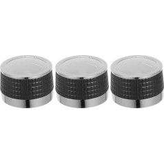Happyyami 3St Galvanisierter Knopf Grillknopf Regler für den Herd- und Backofen-Bedienbereich Ersatz-Grillknöpfe Ofenknöpfe Grill-Bedienknöpfe Ersatz-Herdknöpfe Ersatzknöpfe Plastik Black