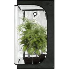 GA Grow Tent C Series 60 x 60 x 120 cm (2 x 2) Grow Tent Reflective Mylar Hydroponic Greenhouse Tent Waterproof Floor Tray for Indoor Plant Growing Black
